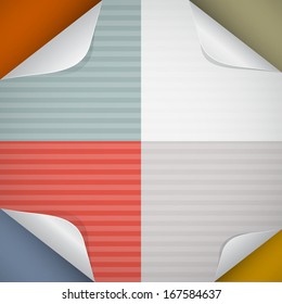 Retro Bent Paper, Cardboard Corner Background