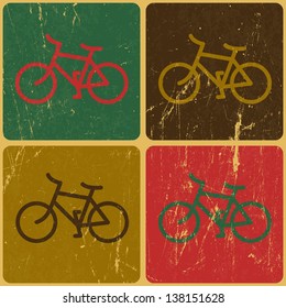 Retro bicycle background, vector
