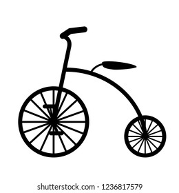 Retro bicycle black silhouette vector illustration