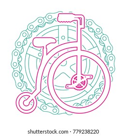 retro bicycle with chain and sprocket