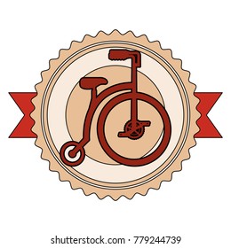 retro bicycle emblem with ribbon