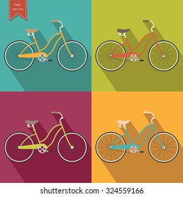 Retro bicycle icon design template. Flat design. Vector illustration