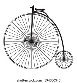 Retro bicycle icon on white background. Vector art.