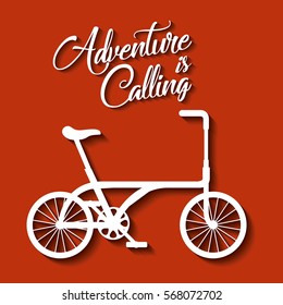 retro bicycle icon over red background. vector illustration