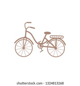 Retro bicycle isolated on white background. Flat vector illustration of colorful bike.