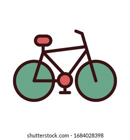 retro bicycle line and fill icon vector illustration design
