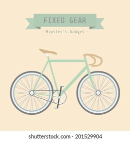 retro bicycle, no breaks, no gears, flat style