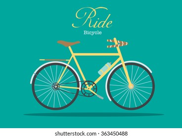 Retro bicycle on green backgrounds
