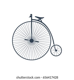 Retro Bicycle on white background.