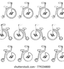 retro bicycle pattern background