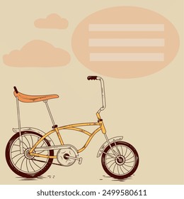 retro bicycle pattern. postcard design and more