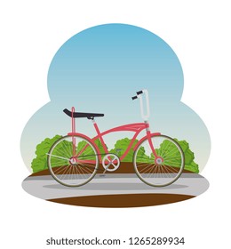 retro bicycle in the road