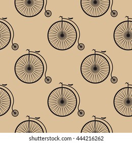 Retro bicycle seamless background.