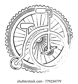 retro bicycle with wheel