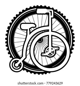 retro bicycle with wheel