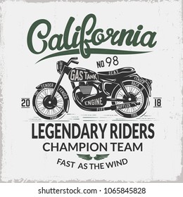 Retro Bike Banner.Grunge background.Vector illustration.