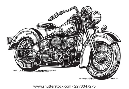 Retro Bike hand drawn sketch illustration Vintage transport