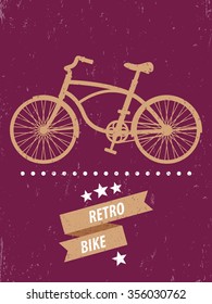 Retro Bike, poster design, vector illustration