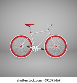 Retro bike is red. Vector illustration EPS10.