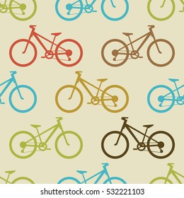 Retro Bike Seamless Pattern Vector Illustration Stock Vector (Royalty ...