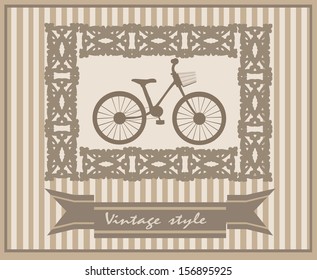 Retro  bike. Vector card.