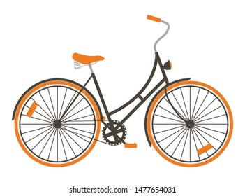 Retro bike. Vector illustration on a white background.