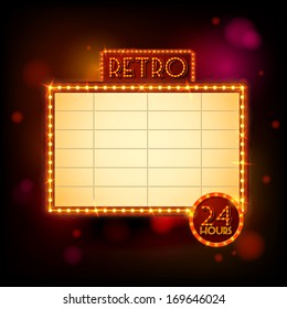 Retro billboard poster vector illustration