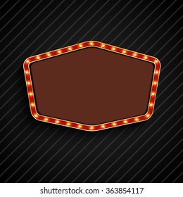 Retro billboard with space for text black background.vector