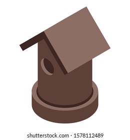 Retro bird house icon. Isometric of retro bird house vector icon for web design isolated on white background