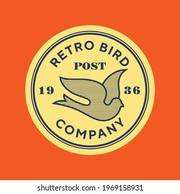 Retro bird logo icon vector design. 