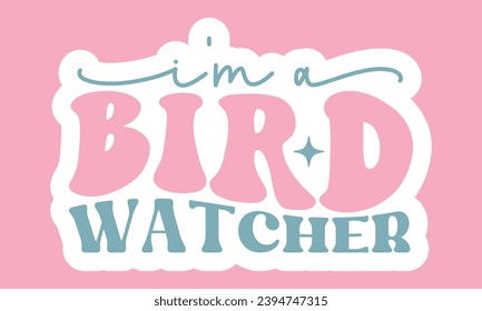 Retro Bird Stickers EPS Bundle, Single Designs