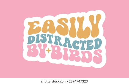 Retro Bird Stickers EPS Bundle, Single Designs