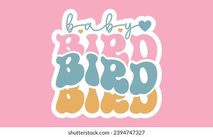Retro Bird Stickers EPS Bundle, Single Designs