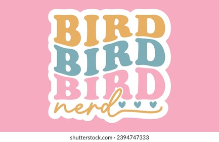 Retro Bird Stickers EPS Bundle, Single Designs