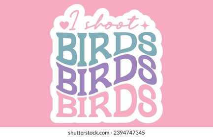 Retro Bird Stickers EPS Bundle, Single Designs