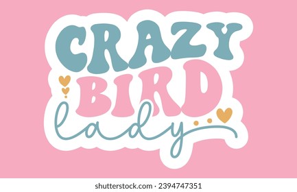 Retro Bird Stickers EPS Bundle, Single Designs