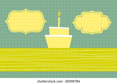 retro birthday cake with 3 banners