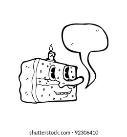 personaje de dibujos animados de retro de pastel de cumpleaños