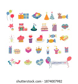 Retro Birthday Party Element Set