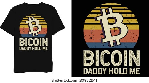  Retro Bitcoin T-Shirt Design Template 