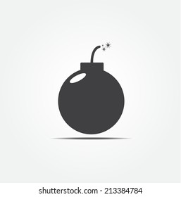 retro black bomb icon vector