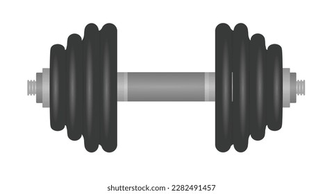Retro black dumbbells. vector illustration