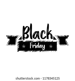 Retro black friday label