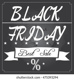 Retro black friday template, best sales, Vector illustration