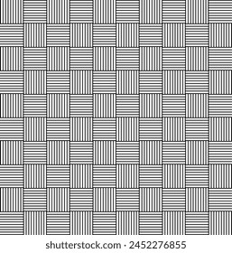 Retro black geometric pattern background, vector abstract line art. Trendy Bauhaus pattern backgrounds