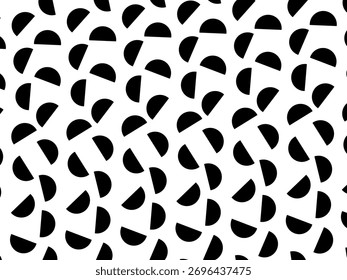 Fondo de patrón geométrico negro retro, círculos abstractos de Vector, arte abstracto.