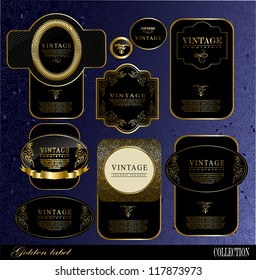 Retro black gold label/can be used for invitation, congratulation or website layout vector