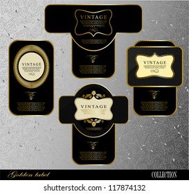 Retro black gold label/can be used for invitation, congratulation or website layout vector