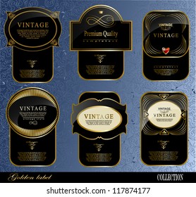 Retro black gold label/can be used for invitation, congratulation or website layout vector