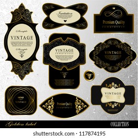 Retro black gold label/can be used for invitation, congratulation or website layout vector